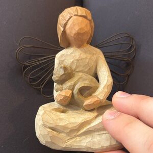 Willow Tree Angel with Cat in Tan and Cream